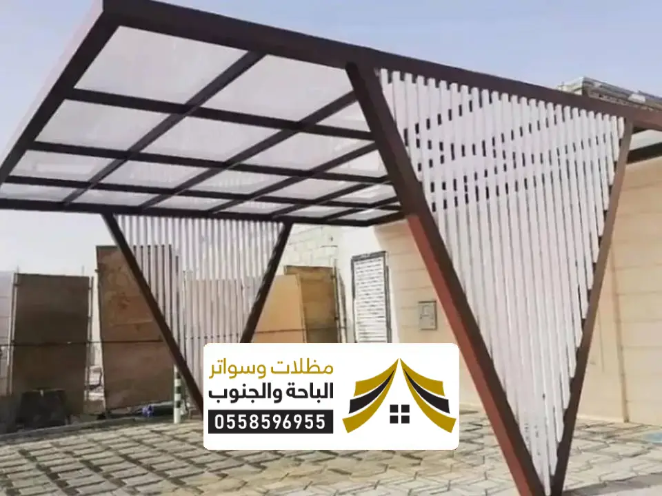 مظلات سيارات كلادينج خشبية نمرة